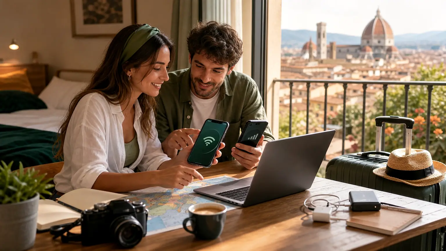 Internet in Italy for tourists with phone and travel apps
